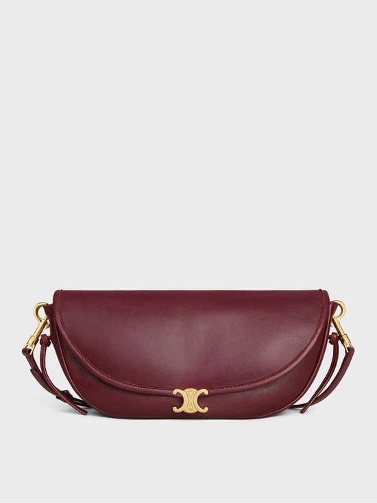 Celine Handbags - Celine Triomphe Half-Moon  in Bordeaux with Gold Hardware